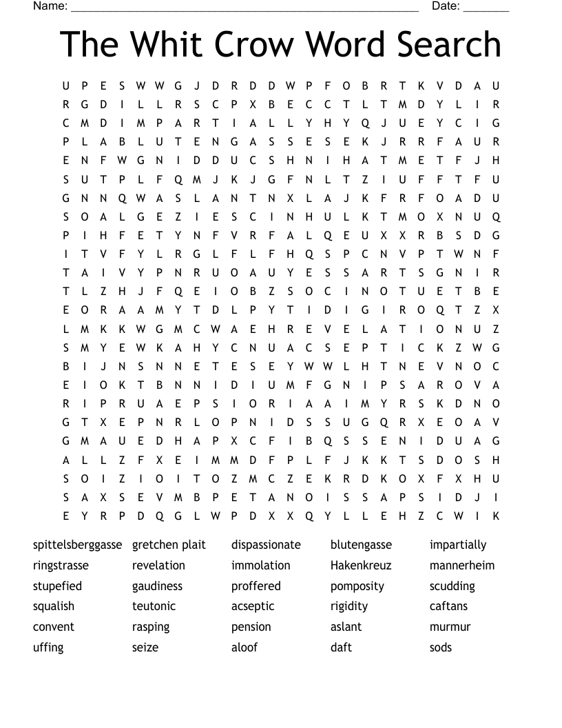 The Whit Crow Word Search