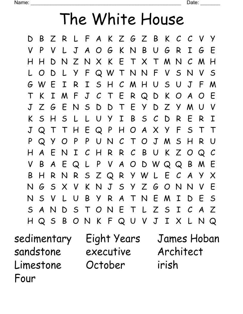The White House Word Search