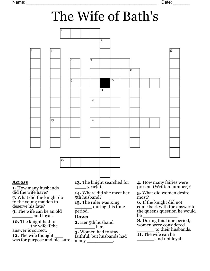The Wife of Bath's Crossword