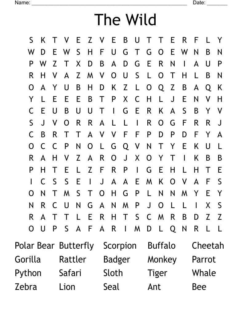 The Wild Word Search