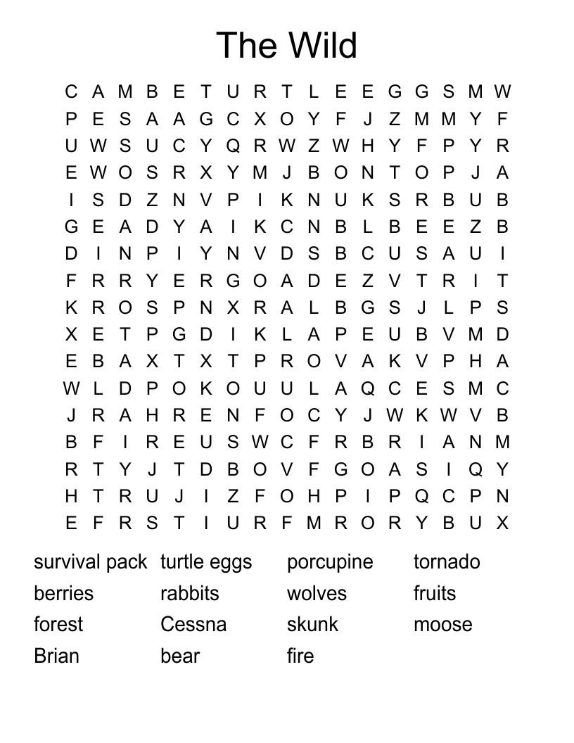 The Wild Word Search