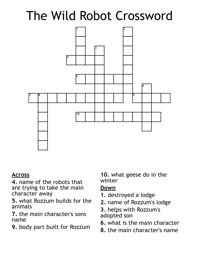 The Wild Robot Crossword