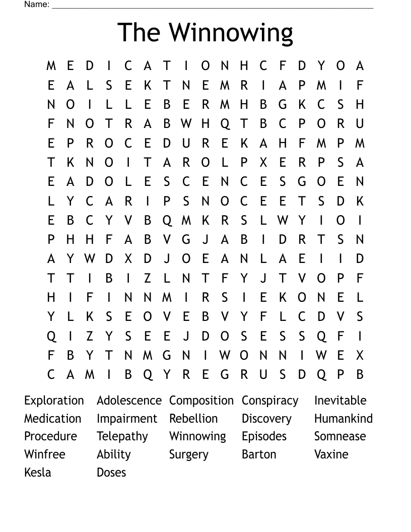 The Winnowing Word Search