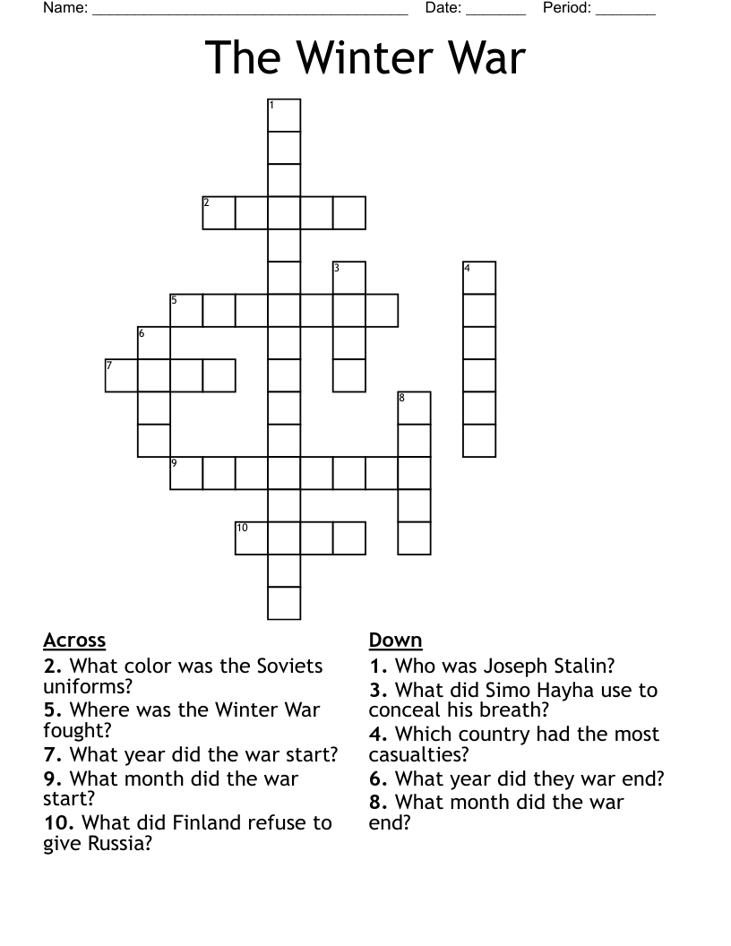 The Winter War Crossword