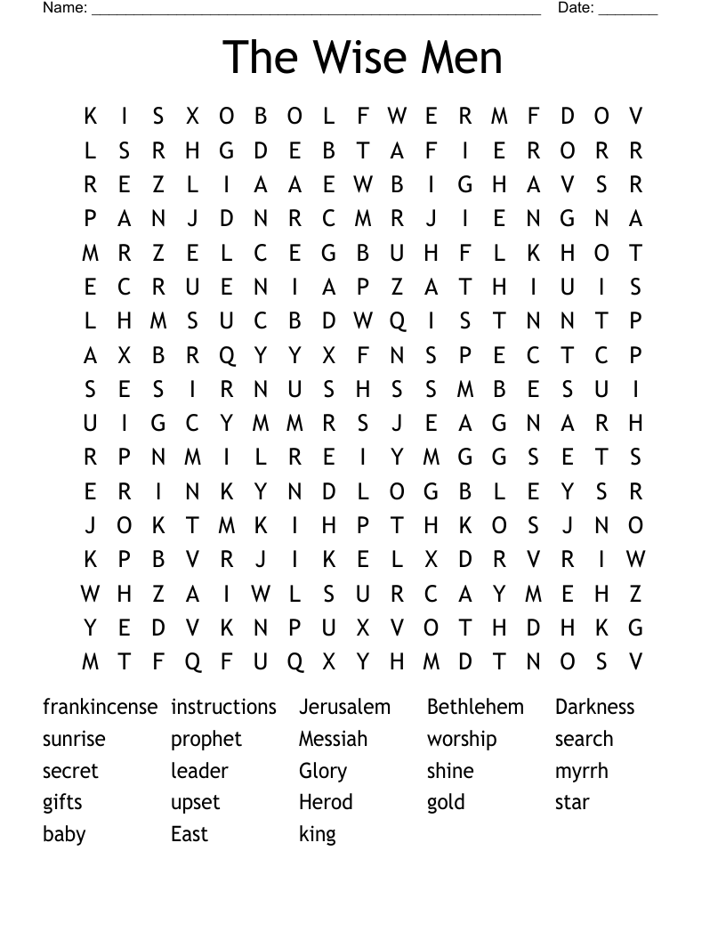 The Wise Men Word Search