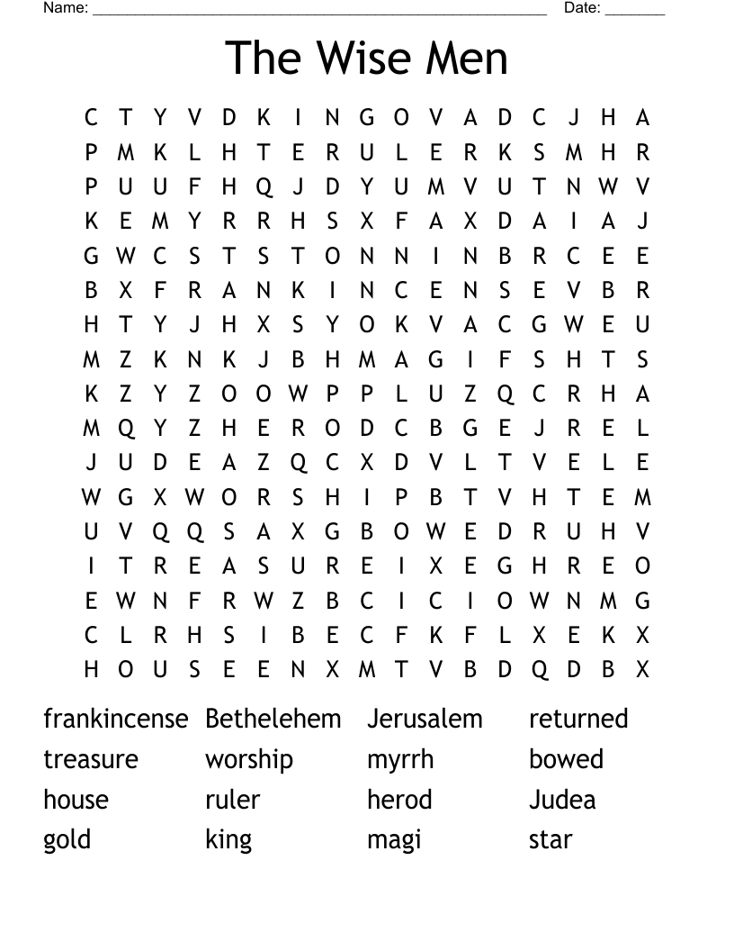 The Wise Men Word Search