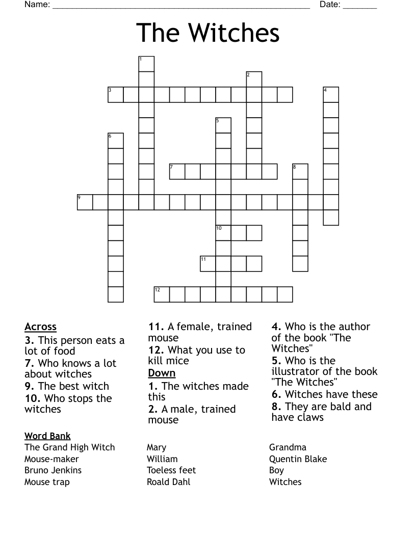 The Witches Crossword