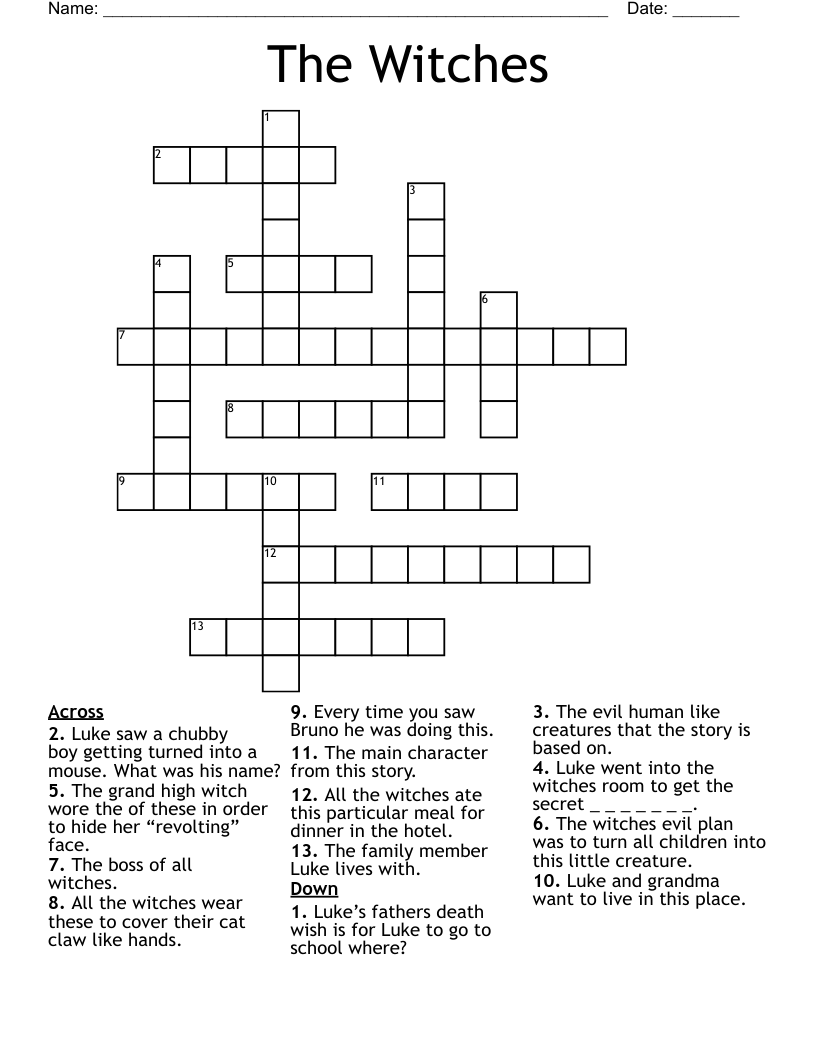 The Witches  Crossword