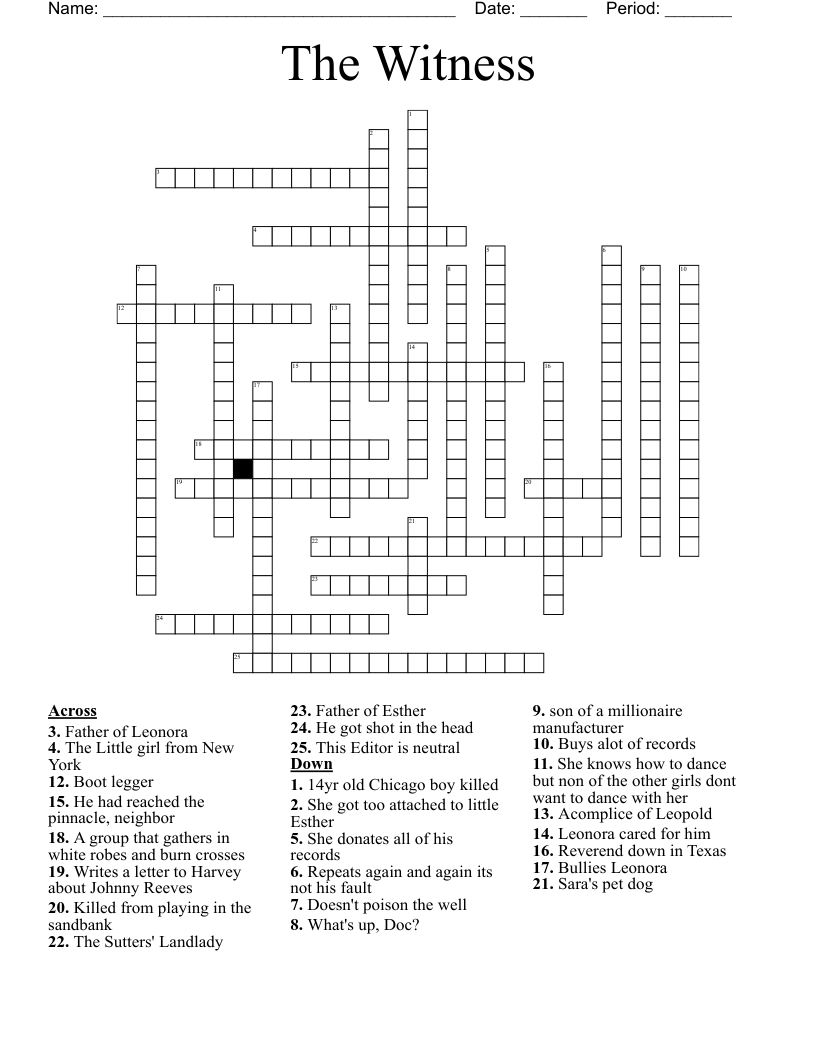 The Witness Crossword