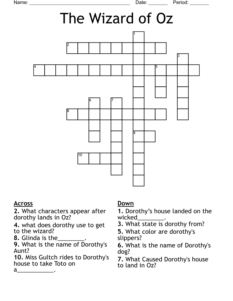 The Wizard of Oz Crossword