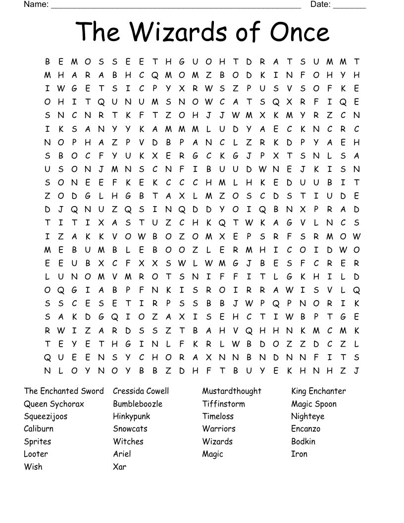 The Wizards of Once Word Search - WordMint