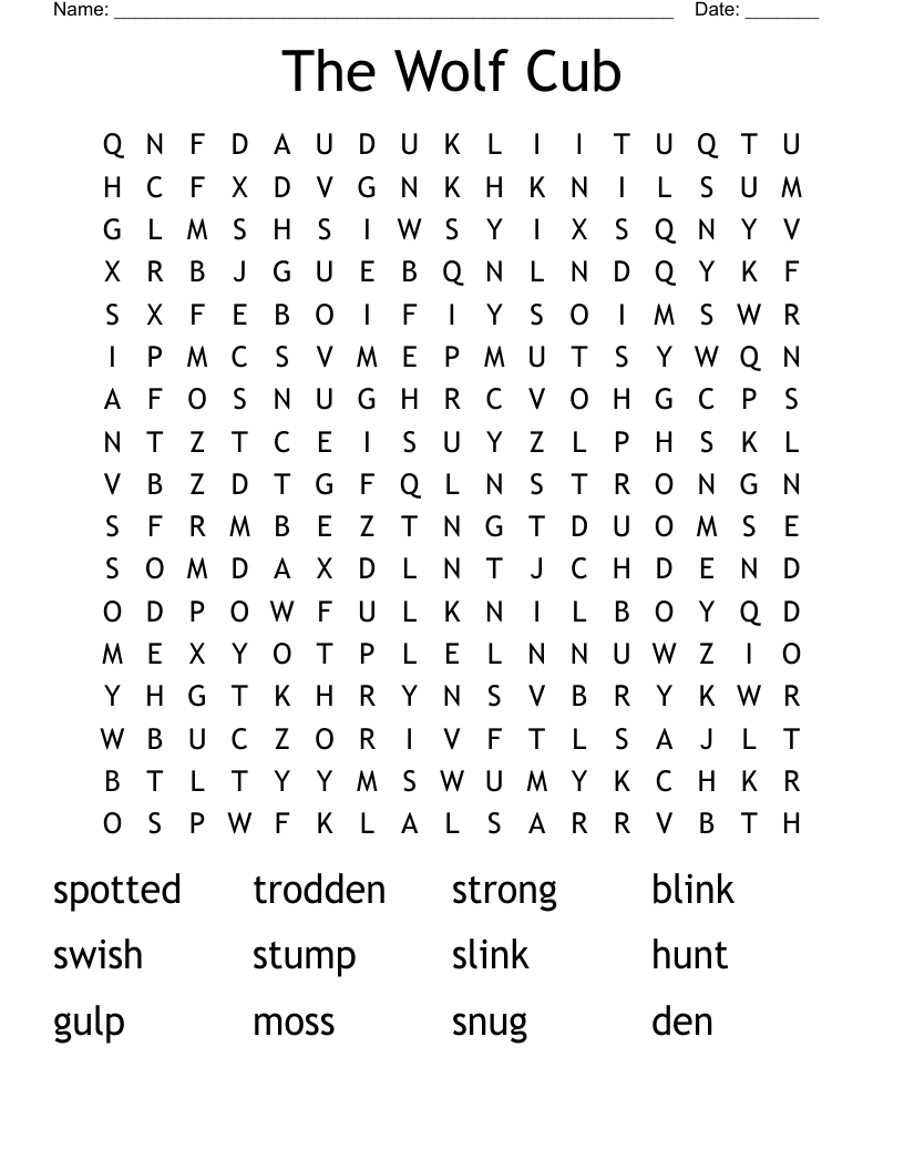 The Wolf Cub Word Search
