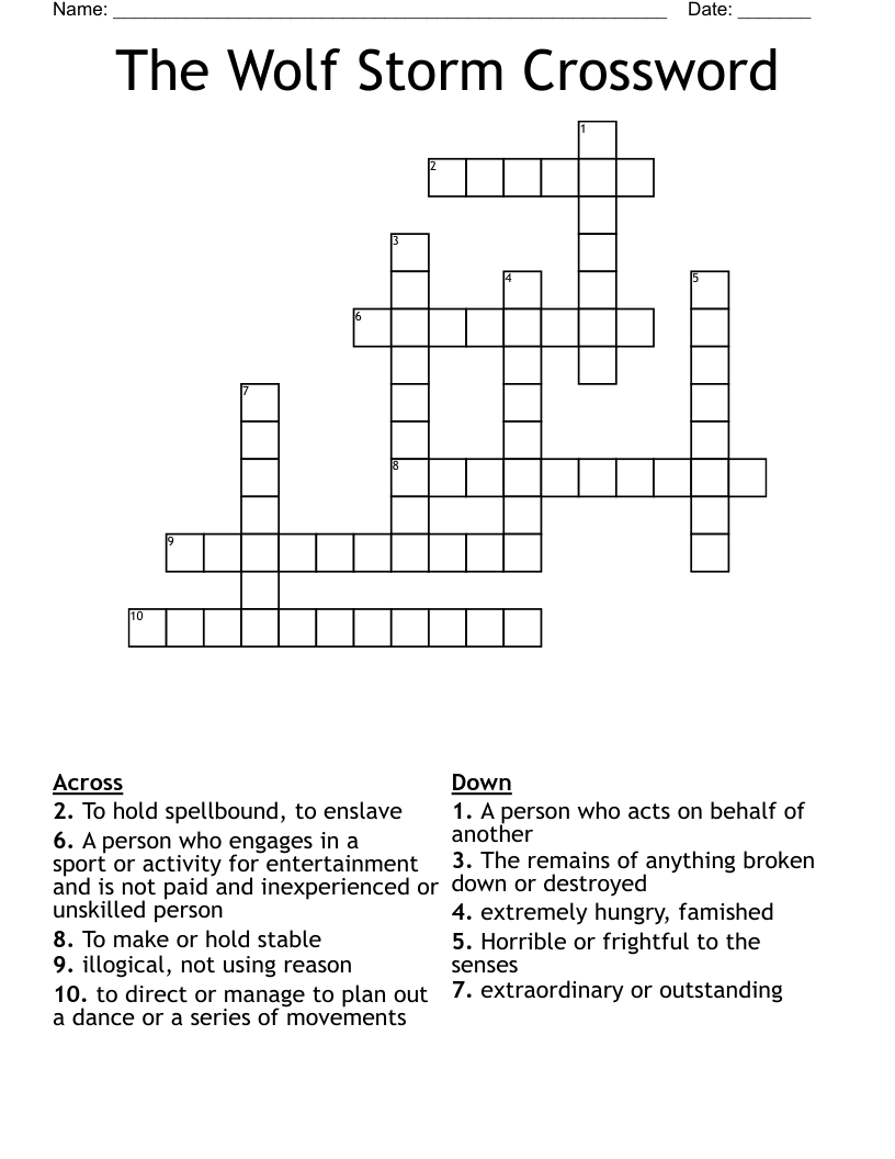 The Wolf Storm Crossword