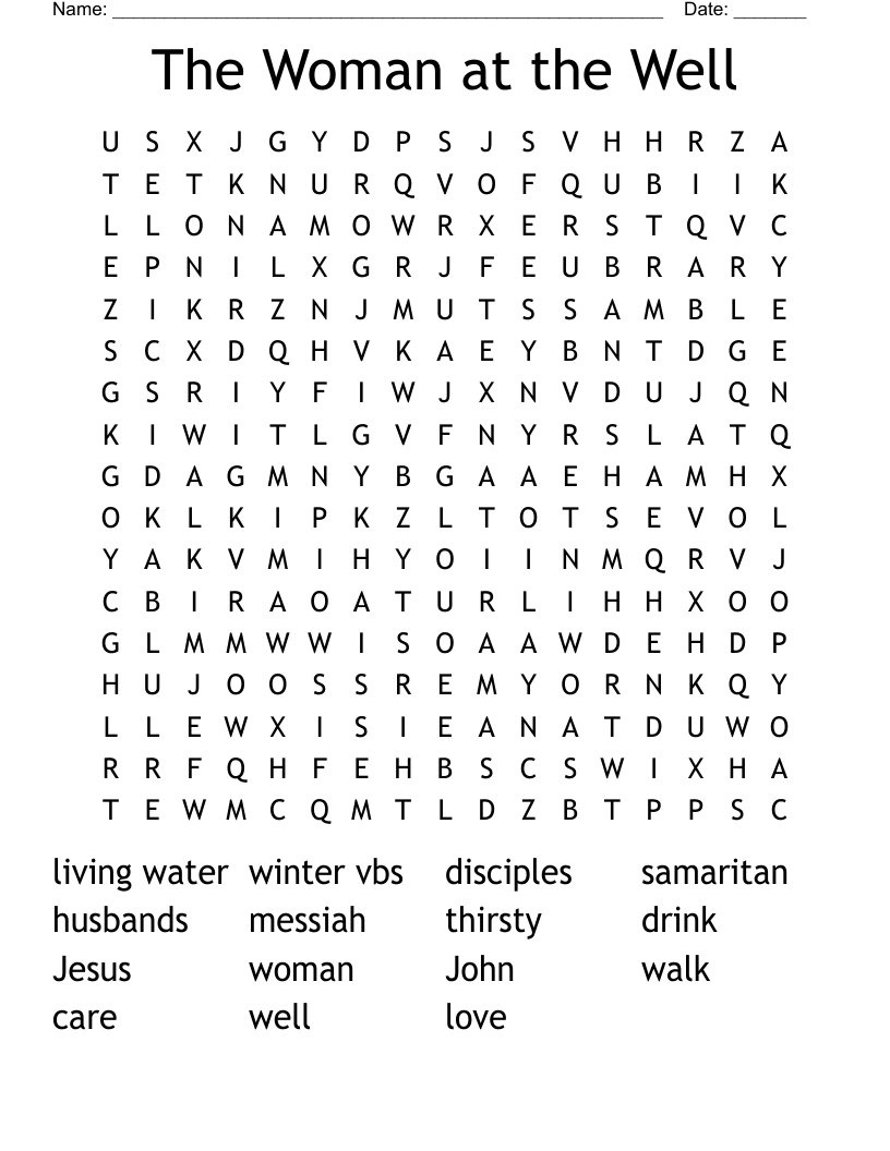 The Woman at the Well Word Search