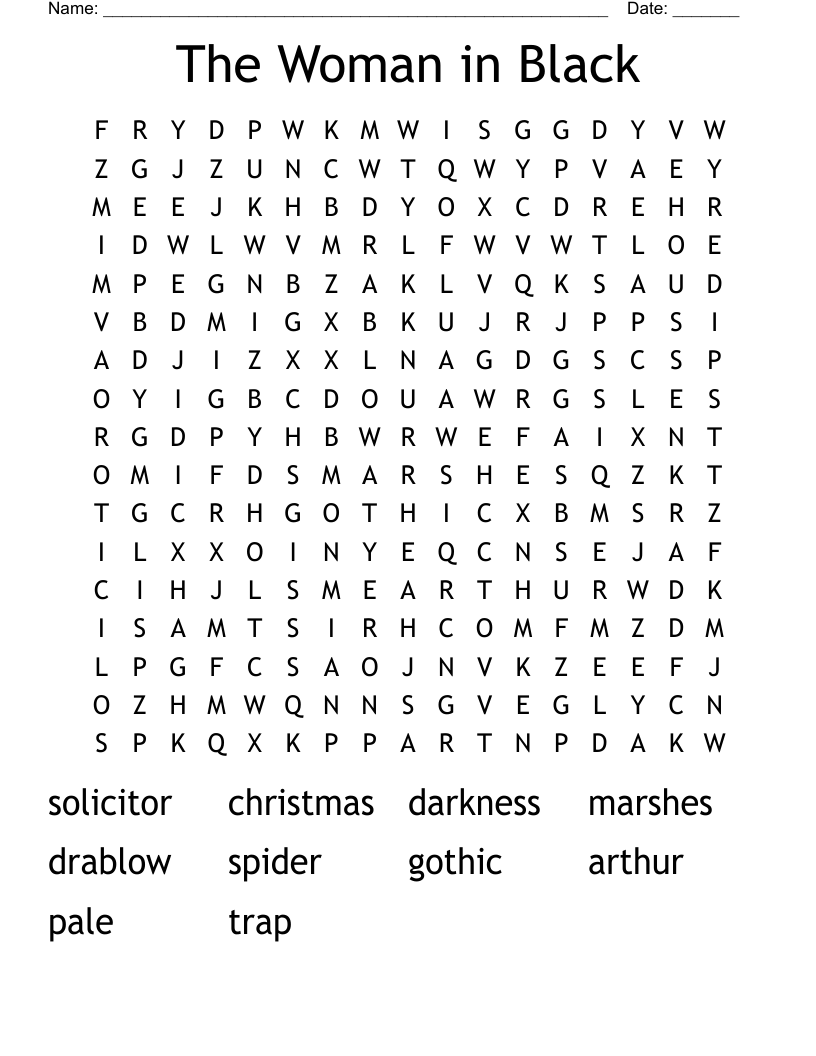 The Woman in Black  Word Search
