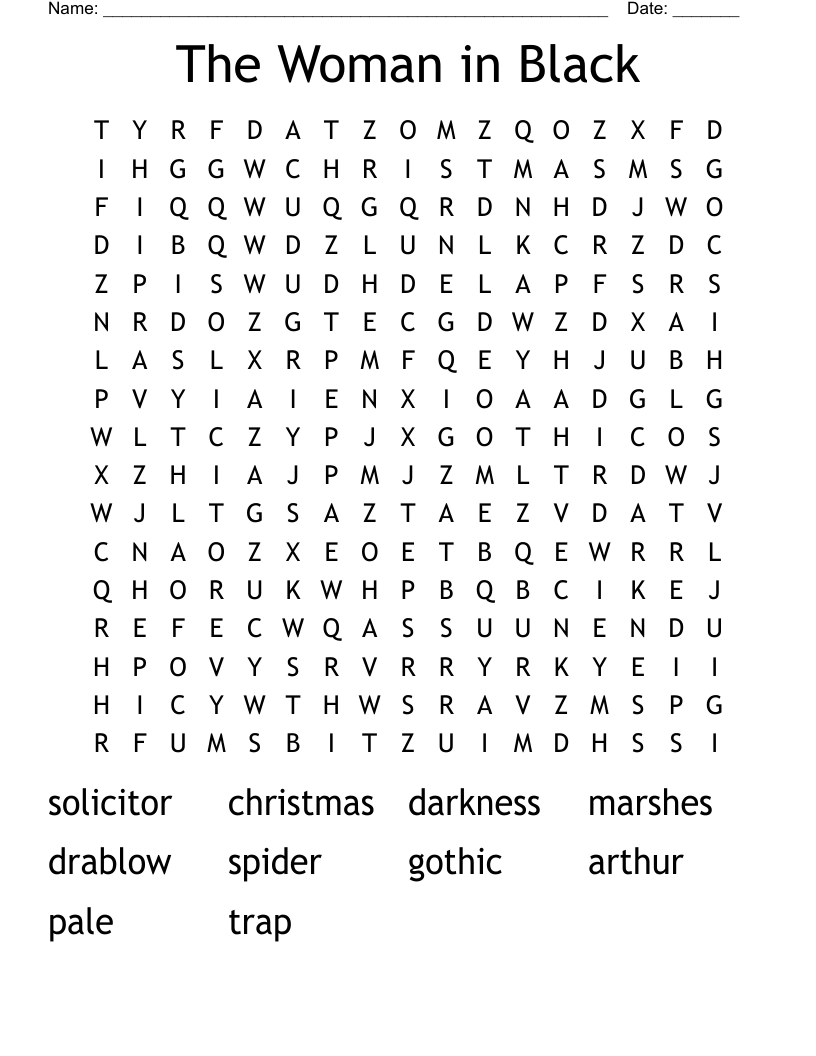 The Woman in Black  Word Search
