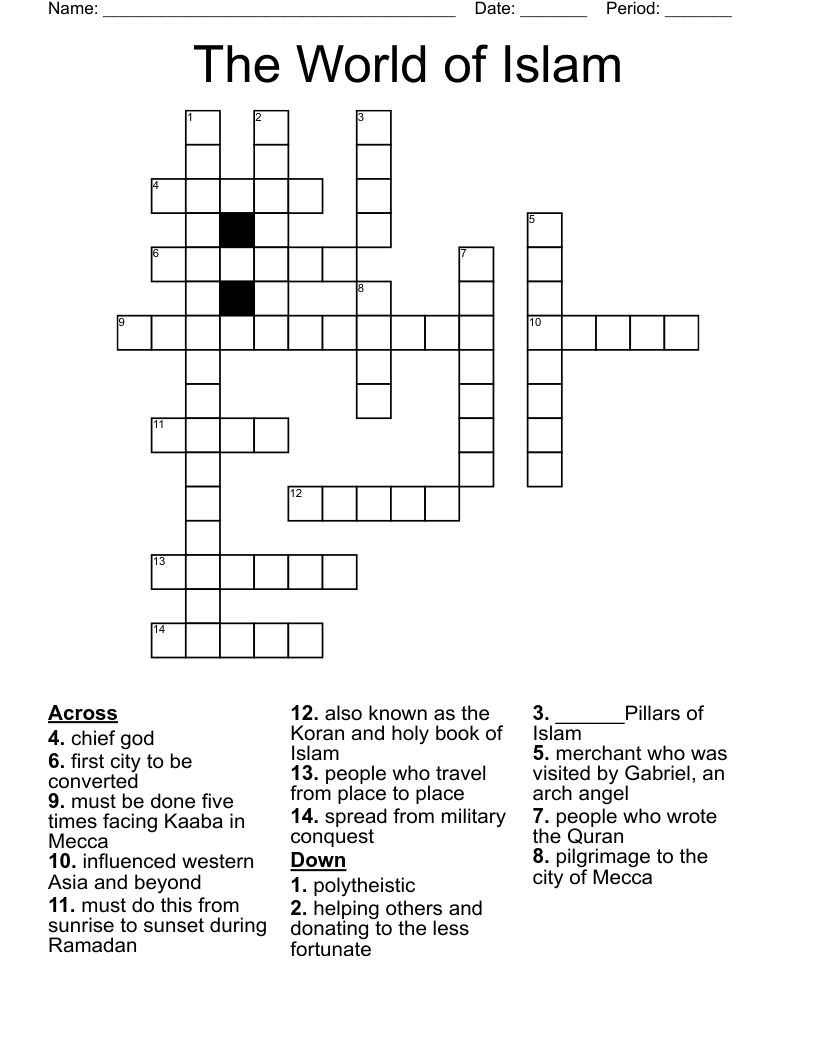 The World of Islam Crossword