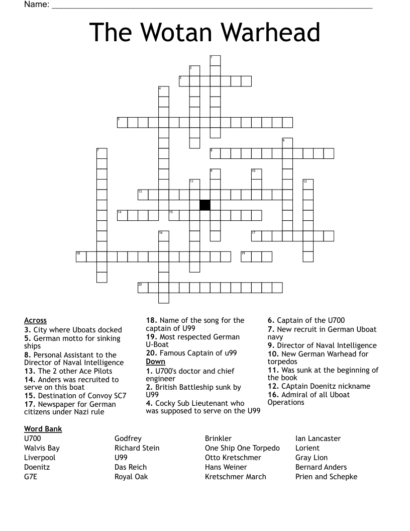 The Wotan Warhead Crossword