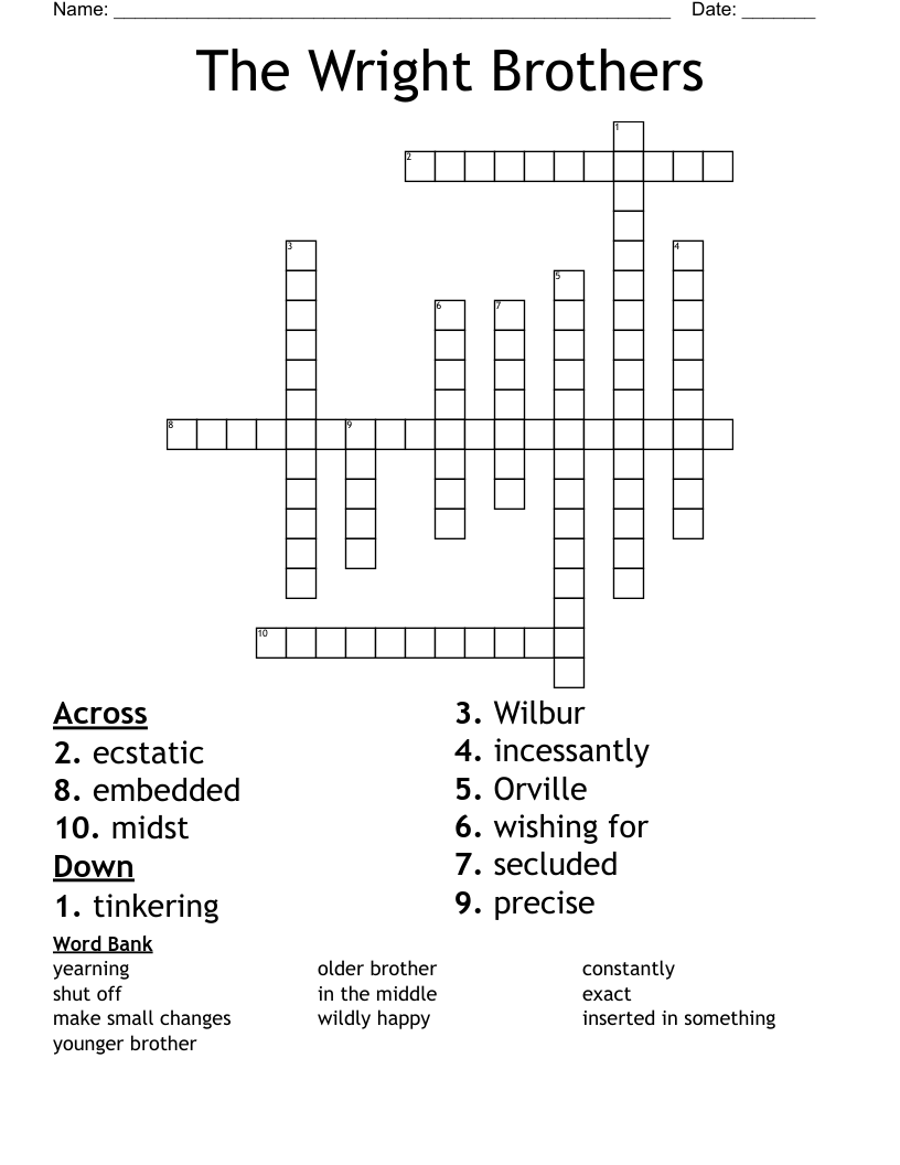 The Wright Brothers Crossword