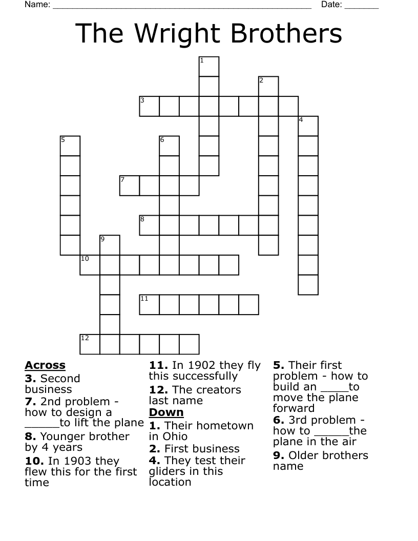 The Wright Brothers Crossword
