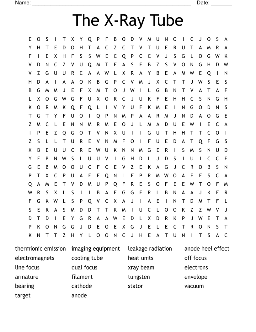 The X-Ray Tube Word Search