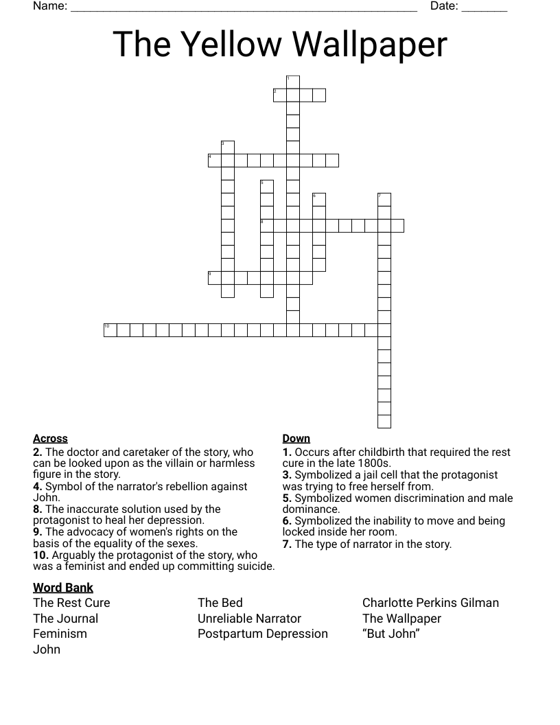 The Yellow Wallpaper Crossword