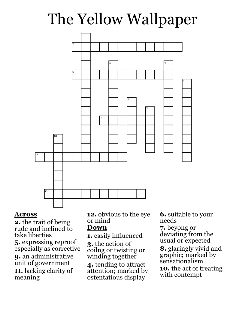 The Yellow Wallpaper Crossword
