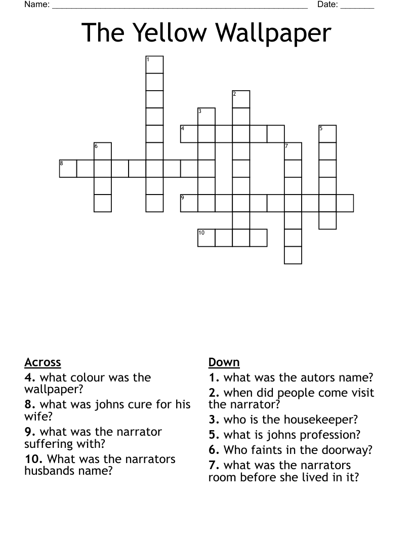 The Yellow Wallpaper Crossword