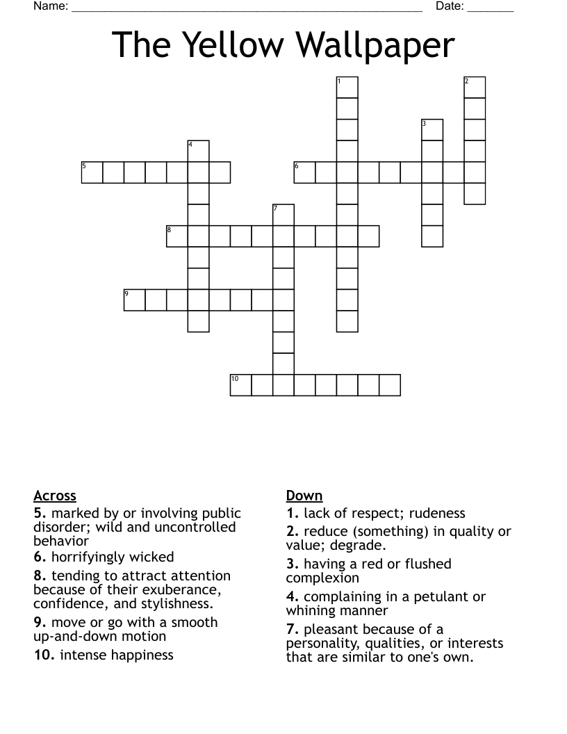 The Yellow Wallpaper Crossword