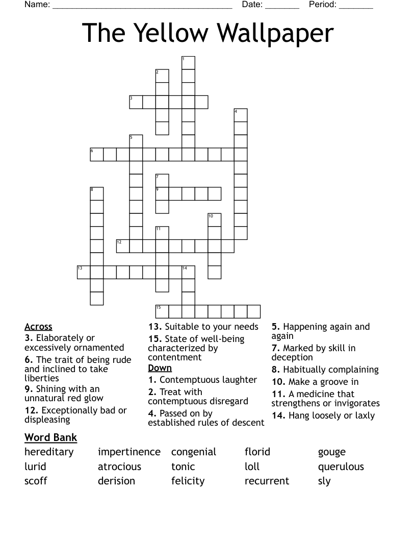 The Yellow Wallpaper Crossword