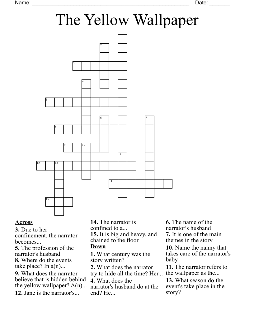 The Yellow Wallpaper Crossword