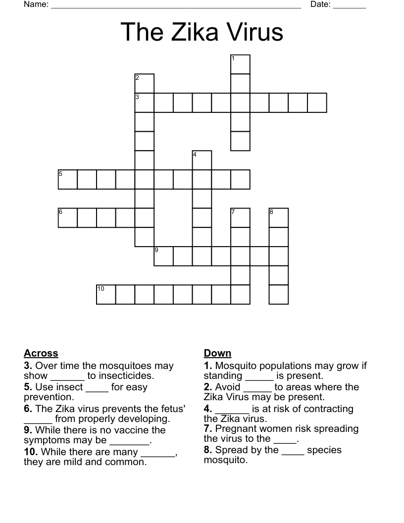 The Zika Virus Crossword