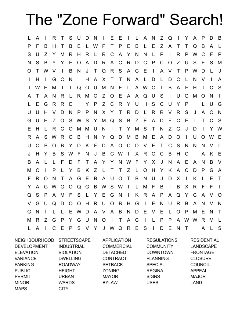 The "Zone Forward" Search! Word Search