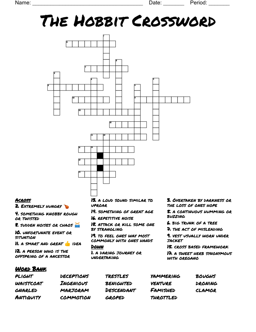 The  Hobbit Crossword 