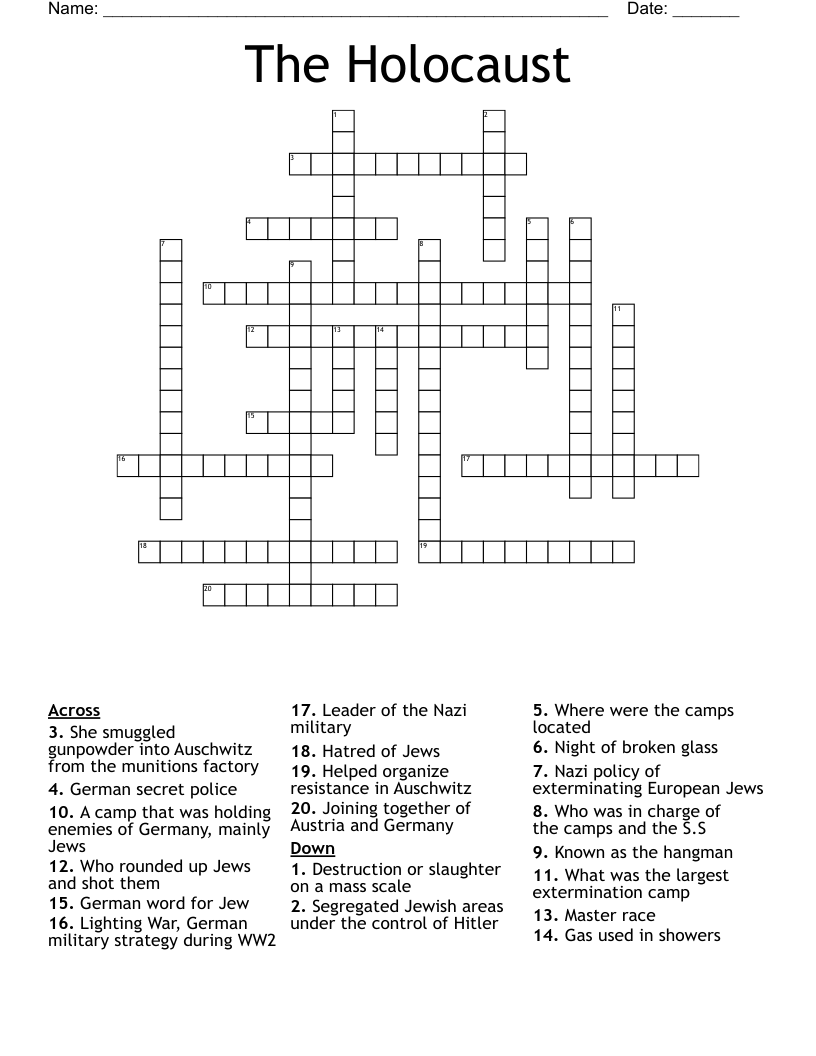 The  Holocaust  Crossword
