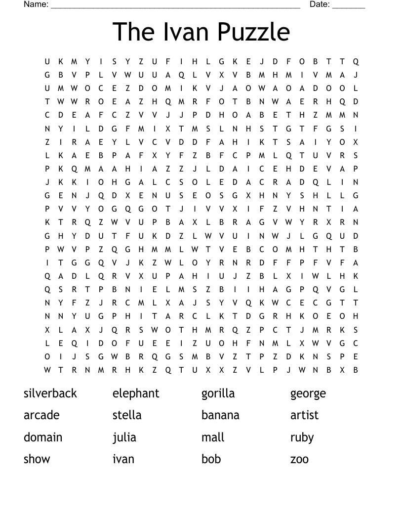 The  Ivan Puzzle Word Search