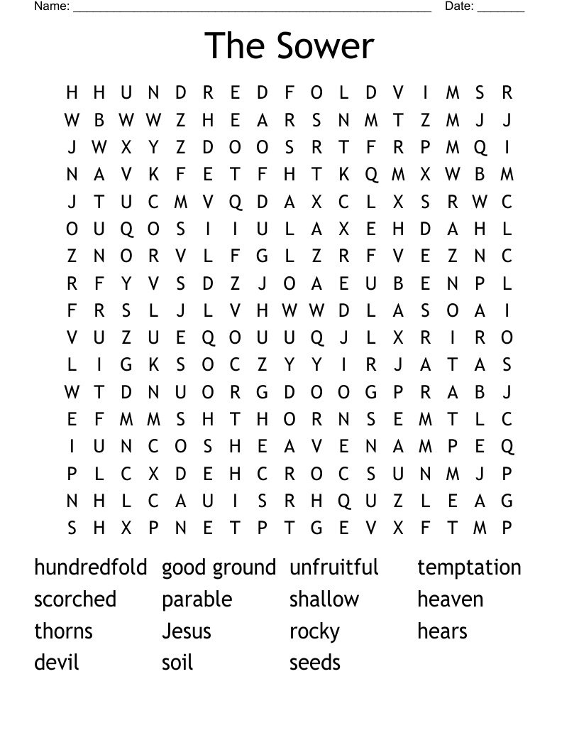 The  Sower Word Search