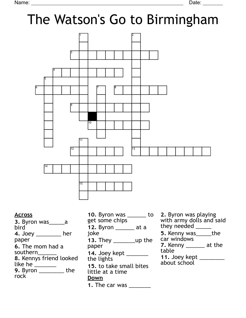 The  Watson's Go to Birmingham Crossword