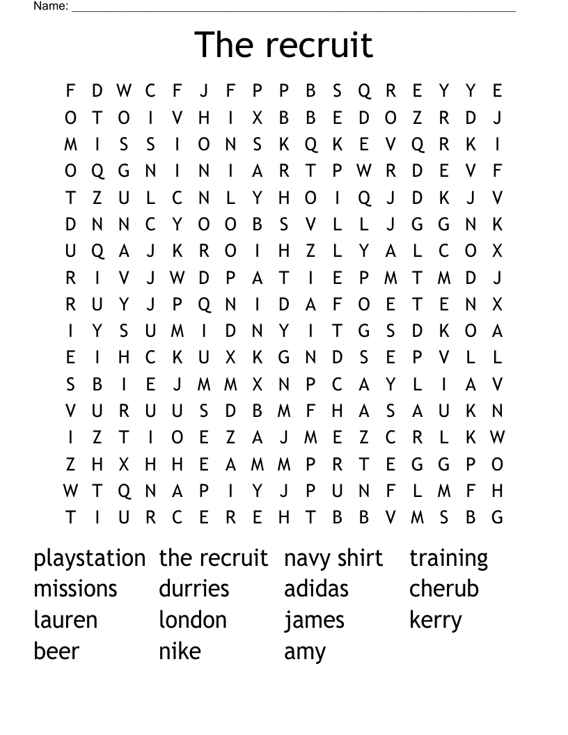 The  recruit Word Search
