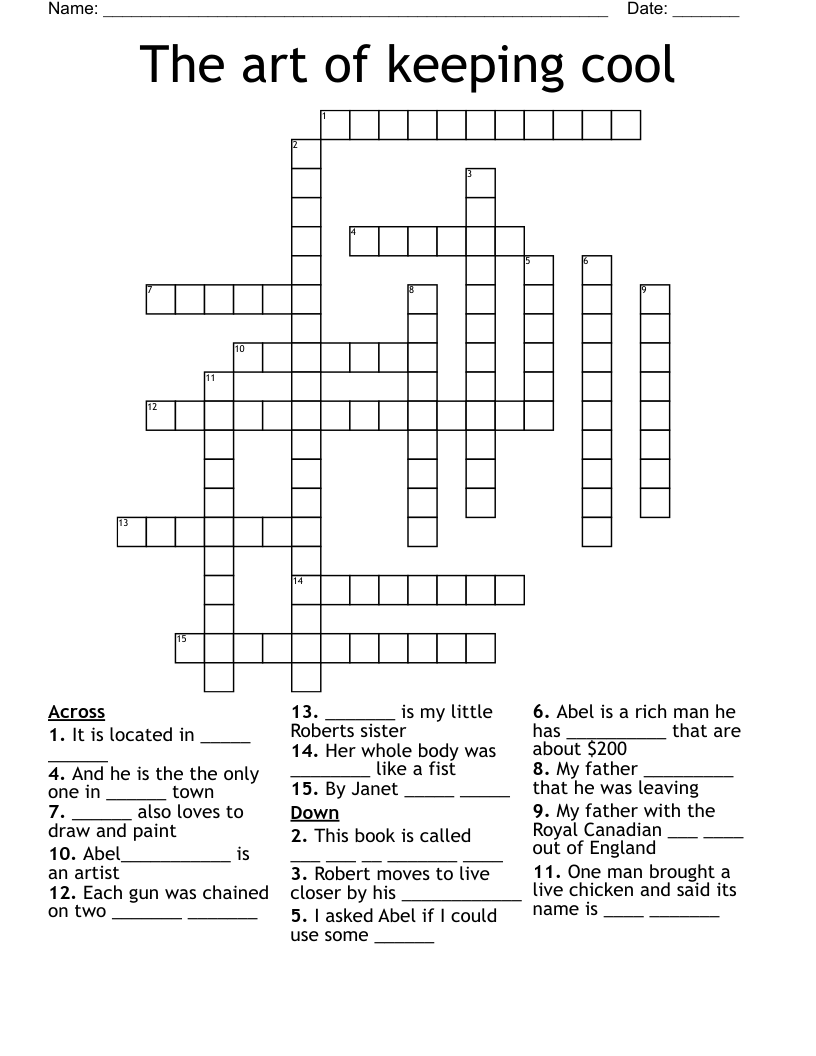 The art of keeping cool Crossword