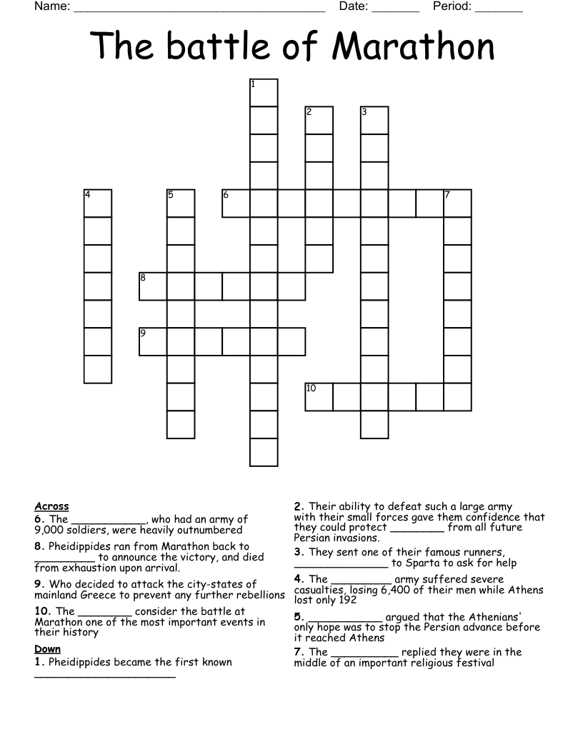 The battle of Marathon Crossword