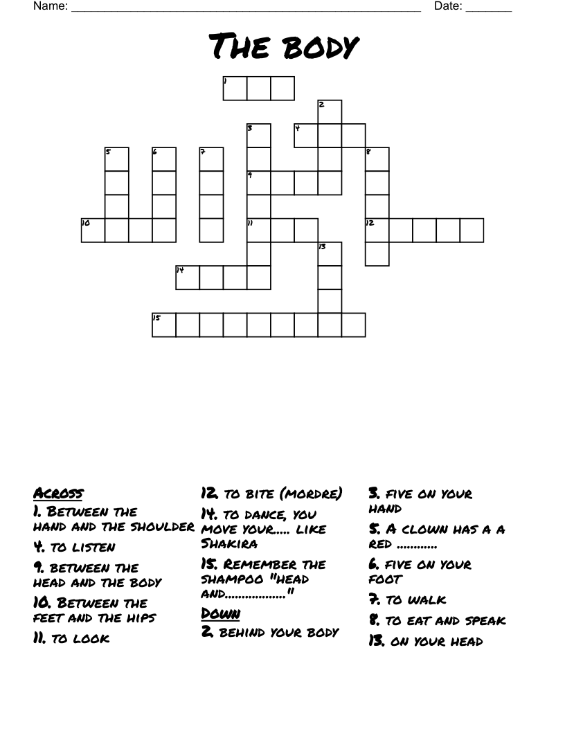 The body Crossword