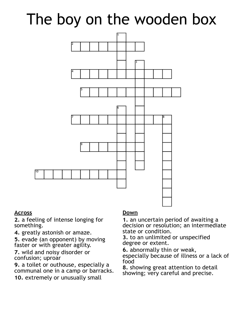 The boy on the wooden box Crossword