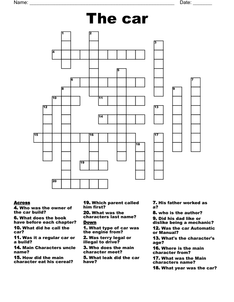 The car Crossword