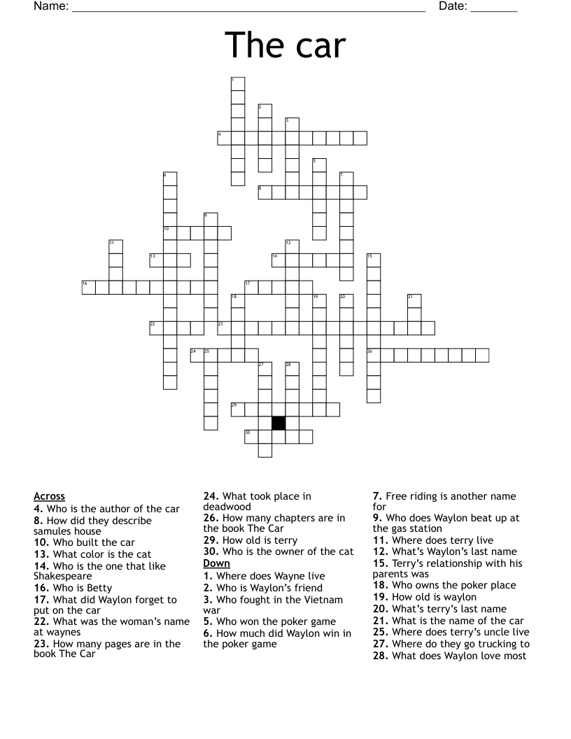 The car Crossword