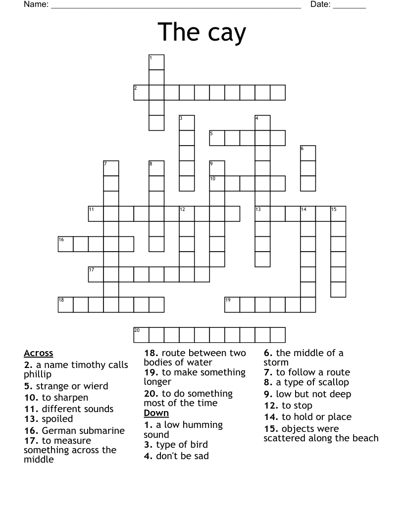 The cay Crossword