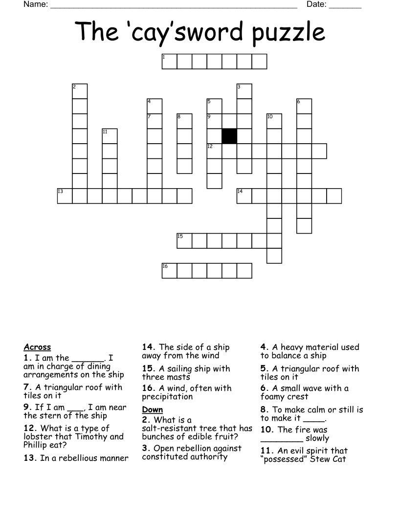 The ‘cay’sword puzzle Crossword