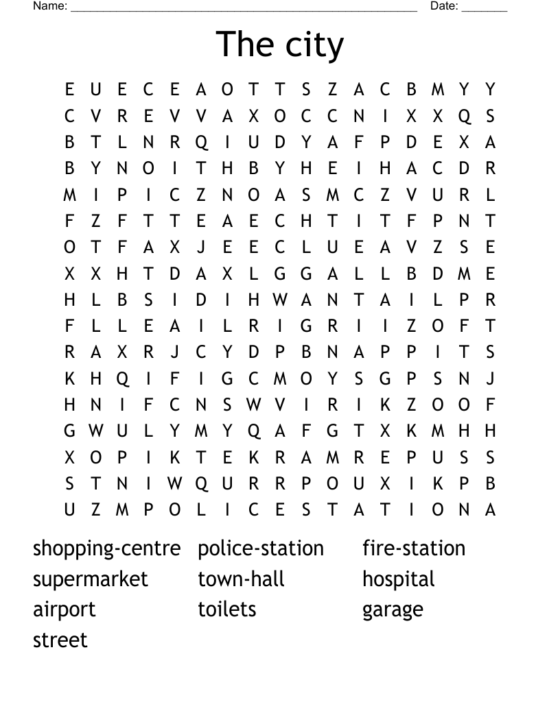 The city Word Search