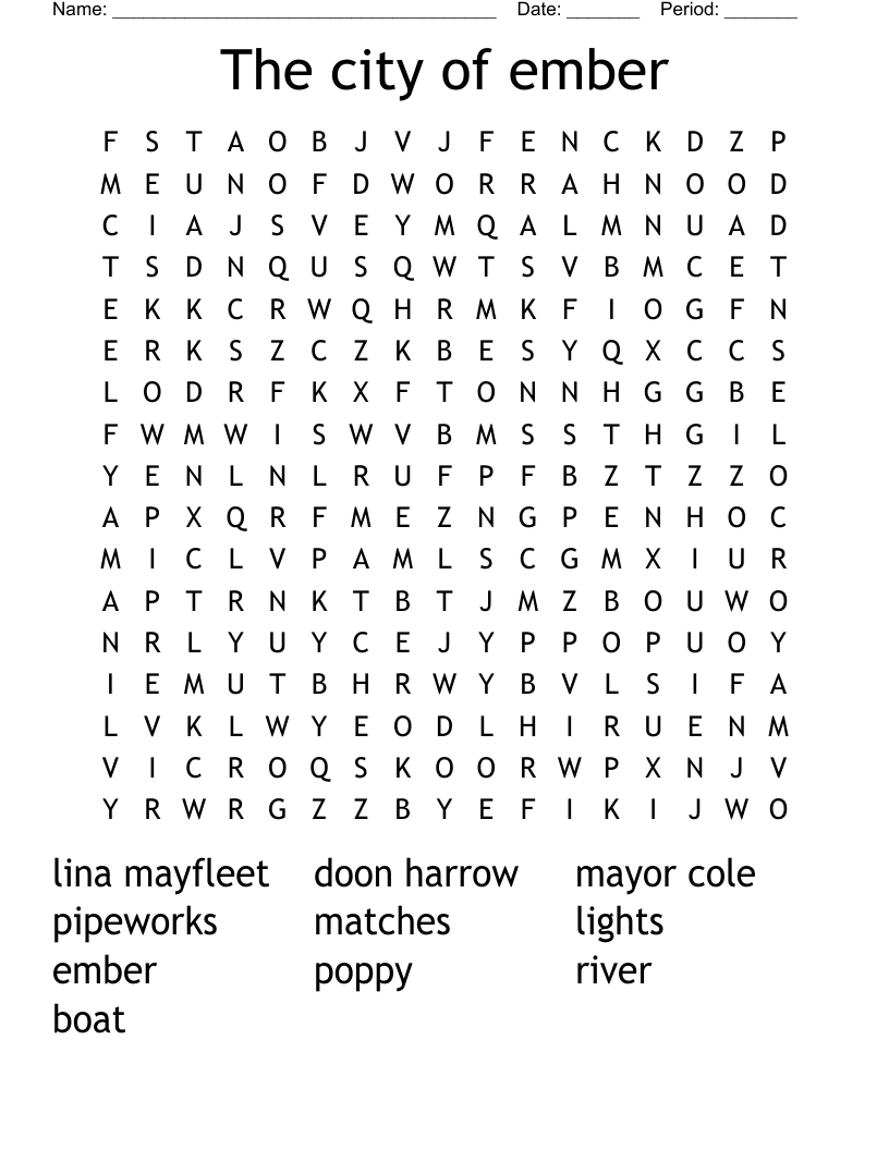 The city of ember Word Search