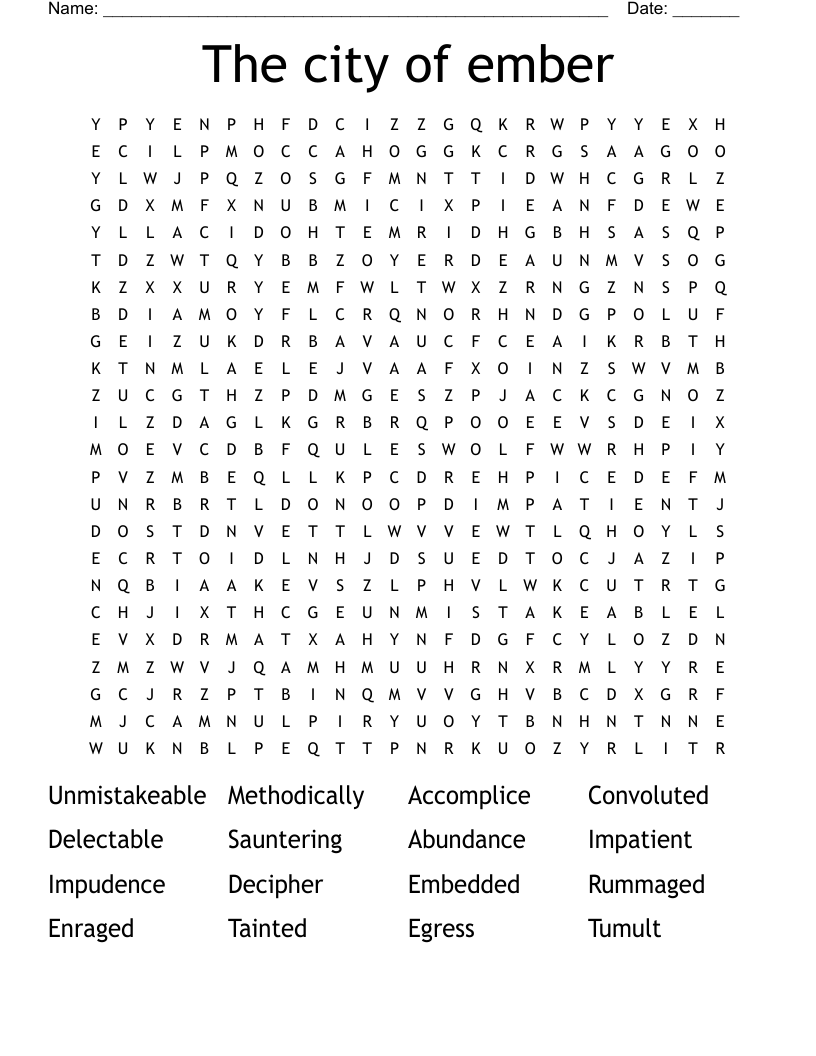The city of ember  Word Search